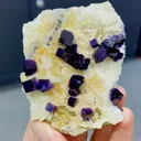 Natural Purple Cubic Fluorite Symbiosis comes from Anhui,China 65*80*20MM - image 1