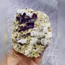 Natural Purple Cubic Fluorite with Calcite and Pyrite Symbiosis comes from Inner Mongolia,China 69*80*25MM - image 4