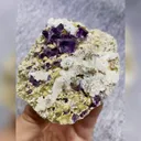 Natural Purple Cubic Fluorite with Calcite and Pyrite Symbiosis comes from Inner Mongolia,China 69*80*25MM - image 2