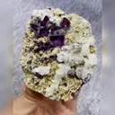 Natural Purple Cubic Fluorite with Calcite and Pyrite Symbiosis comes from Inner Mongolia,China 69*80*25MM - image 1