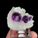 Natural Purple Cubic Fluorite with Clear Quartz and Calcite, Mineral Specimen:Yaogangxian,Hunan (35*30*35MM) - image 5