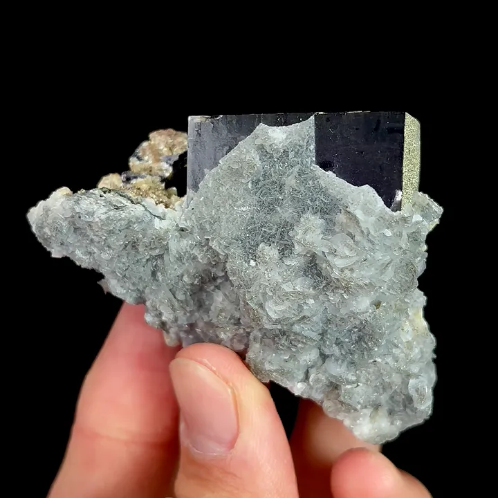 Natural Purple Cubic Fluorite with Pyrite and Calcite, Mineral Specimen:Yaogangxian,Hunan (55*45*35MM) - image 3