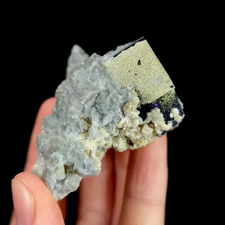 Natural Purple Cubic Fluorite with Pyrite and Calcite, Mineral Specimen:Yaogangxian,Hunan (55*45*35MM) - image 2