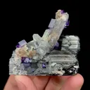 Natural Purple Cubic Fluorite with Quartz and Hedenbergite, Mineral Specimen:Yaogangxian,Hunan (55*45*15MM) - image 4
