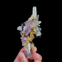 Natural Purple Cubic Fluorite with Quartz and Wolframite, Mineral Specimen:Yaogangxian,Hunan (50*95*40MM) - image 5