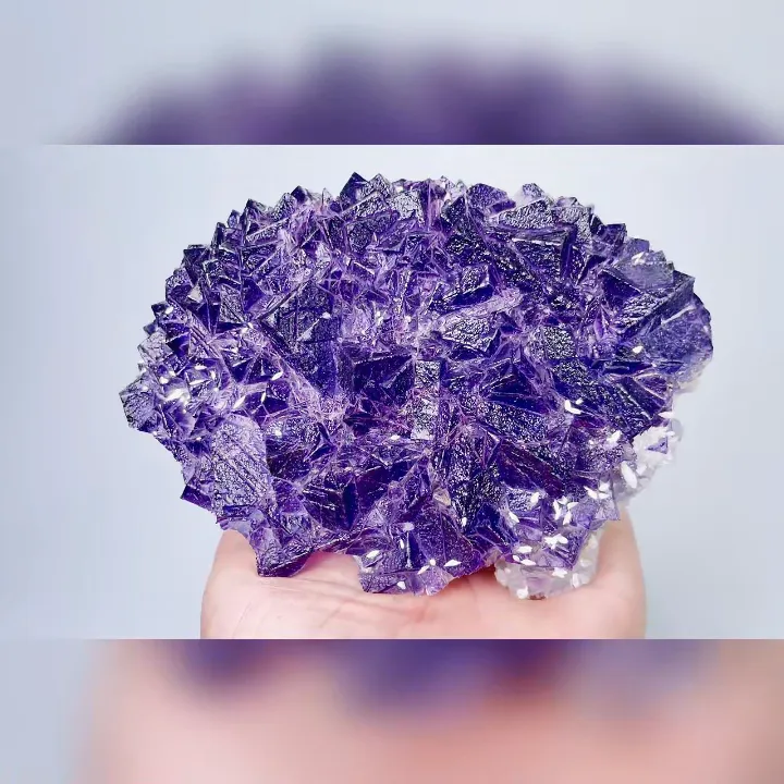 Natural Purple Cubic Fluorite,Mineral Specimen:Xinjiang,China ( 130*90*50MM) - image 5