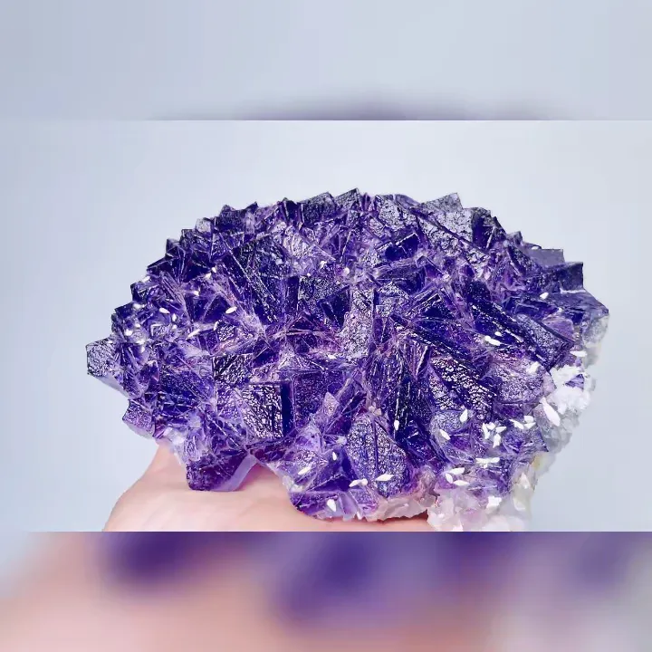 Natural Purple Cubic Fluorite,Mineral Specimen:Xinjiang,China ( 130*90*50MM) - image 3