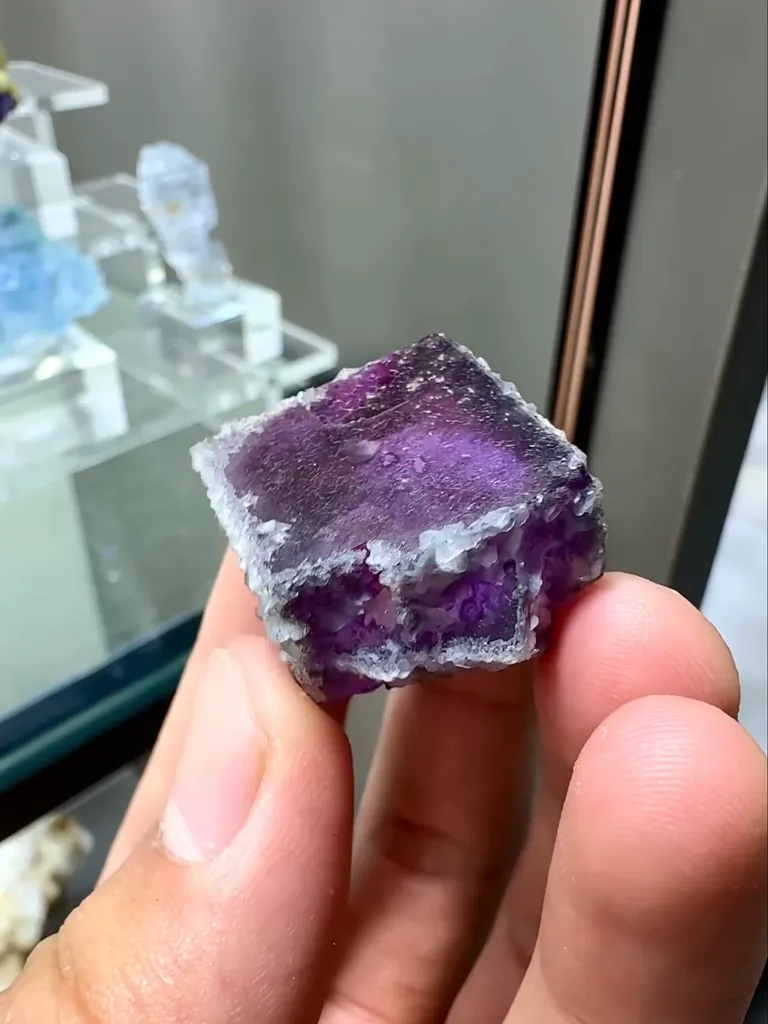 Natural Purple Cubic Phantom Fluorite comes from Yaogangxian,Hunan 20*25*15MM - image 4