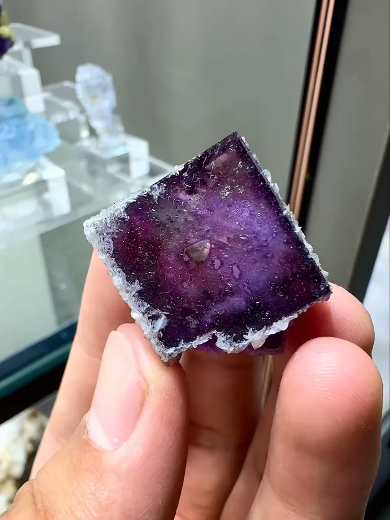 Natural Purple Cubic Phantom Fluorite comes from Yaogangxian,Hunan 20*25*15MM - image 3