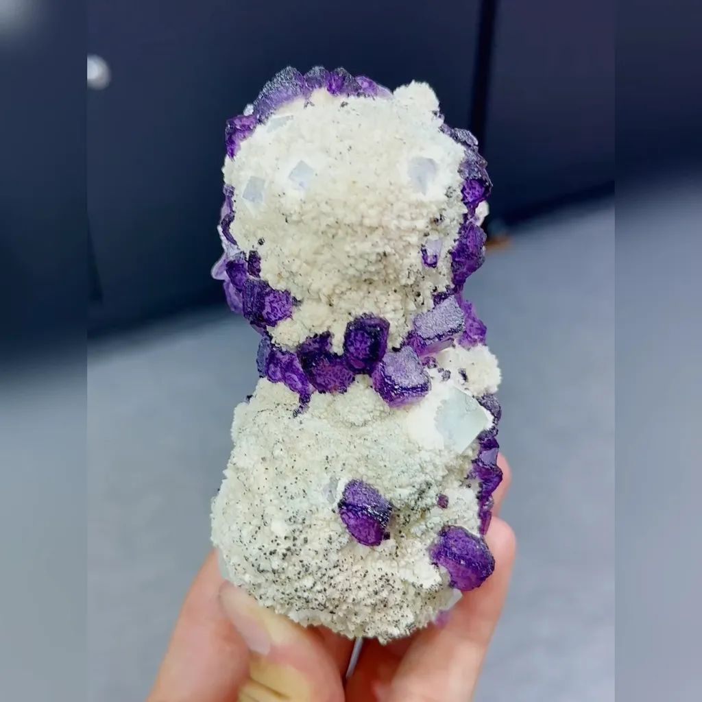Natural Purple Edge Fluorite comes from Guizhou,China 55*50*115MM image