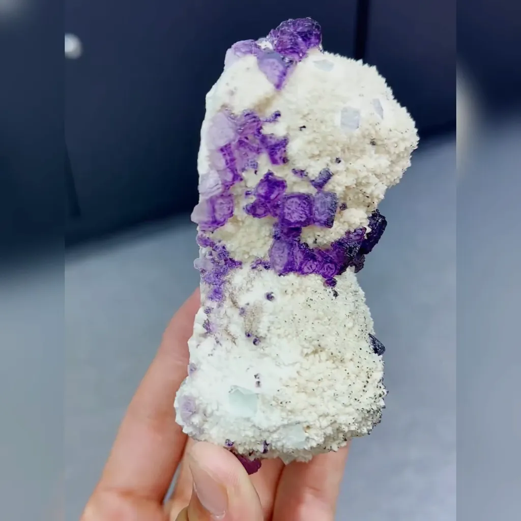 Natural Purple Edge Fluorite comes from Guizhou,China 55*50*115MM - image 3