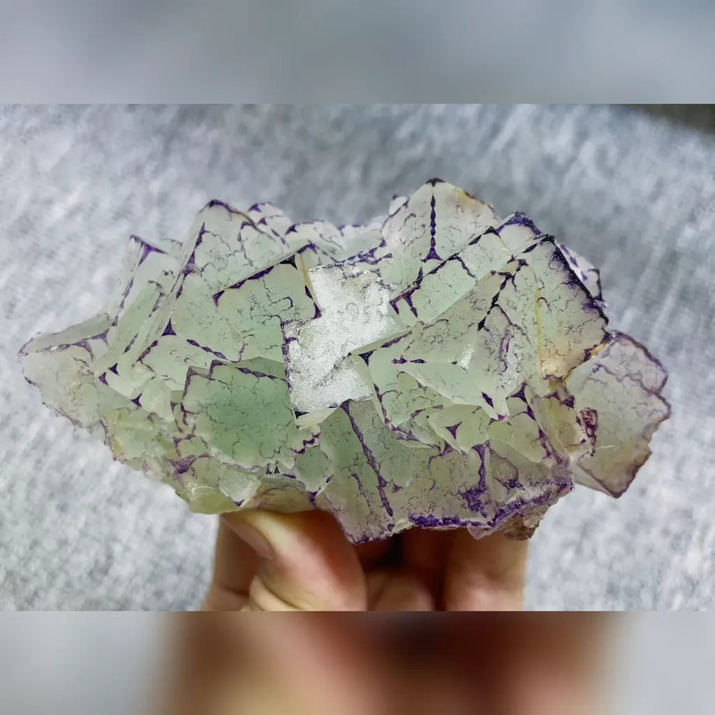 Natural Purple Edged Fluorite comes from Guizhou,China 105*55*45MM image