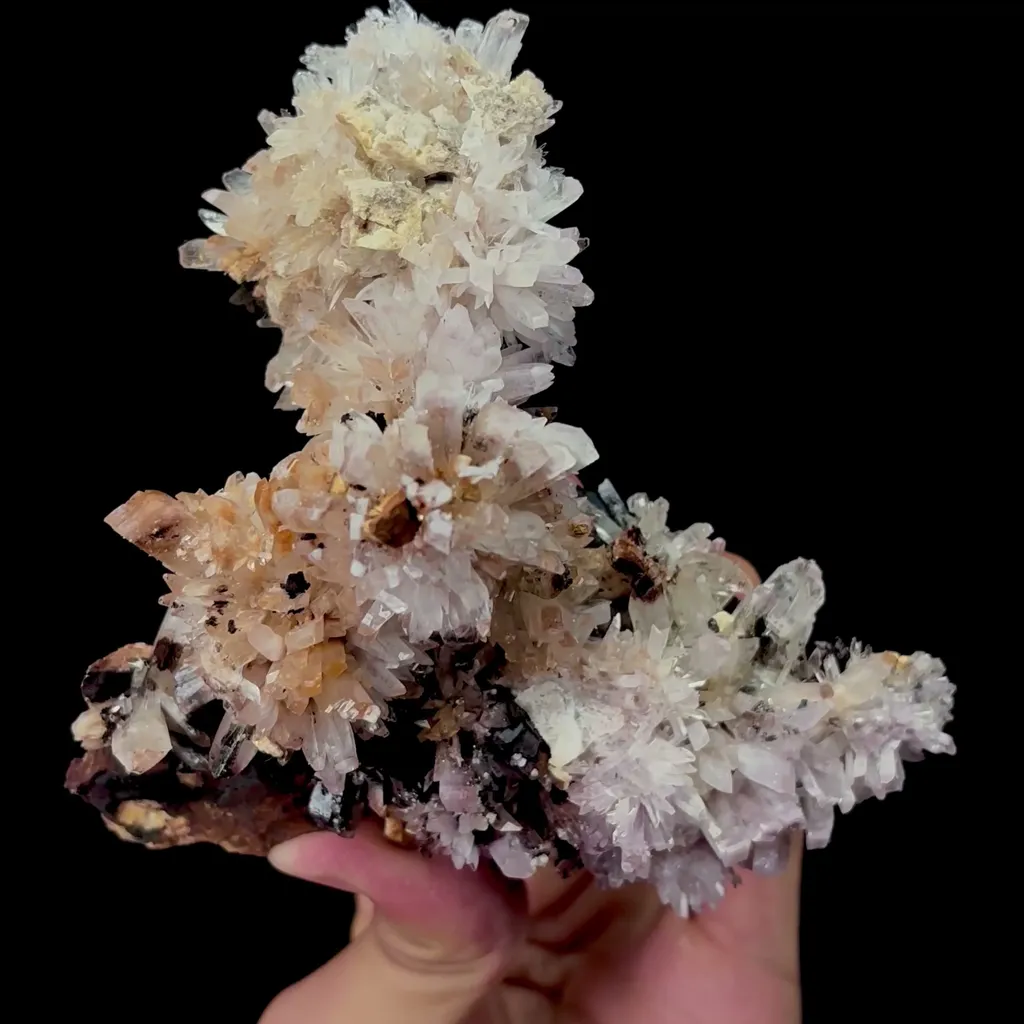 Natural Purple Floral Gypsum Mineral Specimen,High Quality Specimen,GUIZHOU,CHINA(120*70*110mm) image