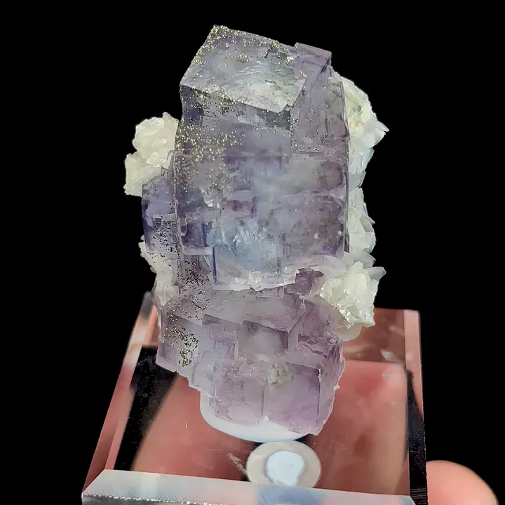 Natural Purple Fluorite and and Pyrite Flaky Calcite, Mineral Specimen:Yaogangxian,Hunan (35*25*35MM) - image 5
