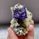 Natural Purple Fluorite and Arsenopyrite Symbiosis with Quartz and Mica comes from Yaogangxian,Hunan 50*45*25MM - image 1