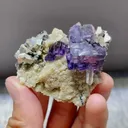 Natural Purple Fluorite and Arsenopyrite Symbiosis with Quartz and Mica comes from Yaogangxian,Hunan 50*45*25MM - image 2