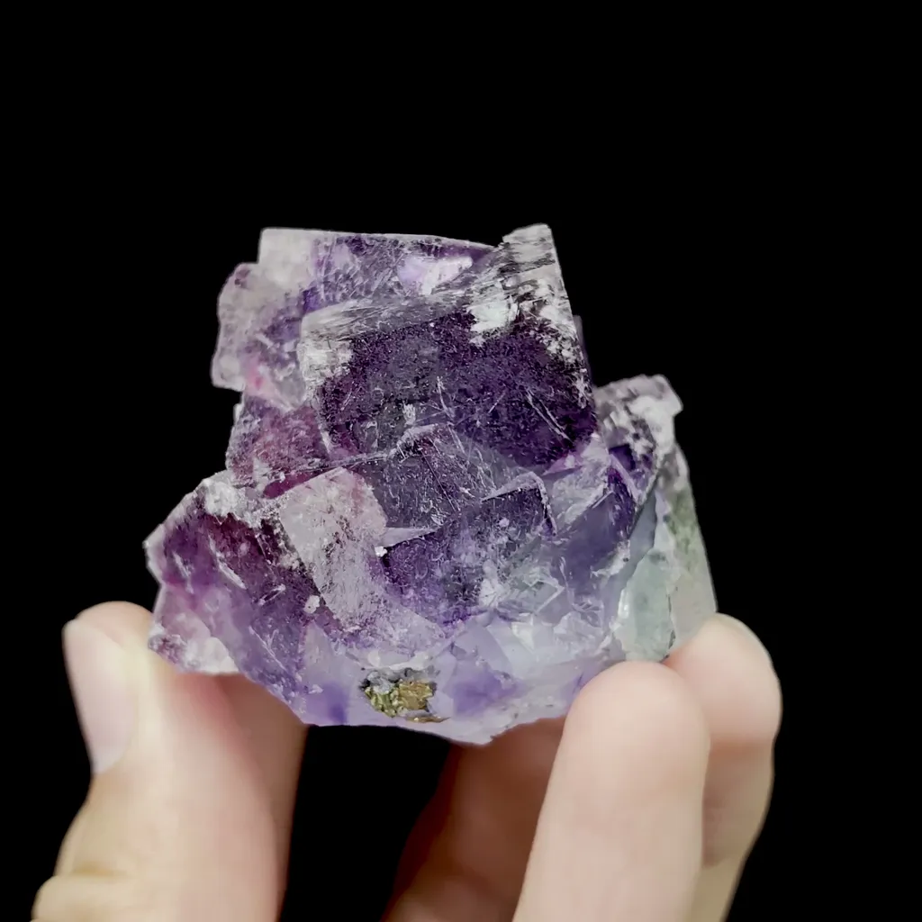 Natural Purple Fluorite and Bismuthinite Mineral Specimen,High Quality Specimen,YAO GANG XIAN,HUNAN,CHINA(45*50*45mm) - image 4