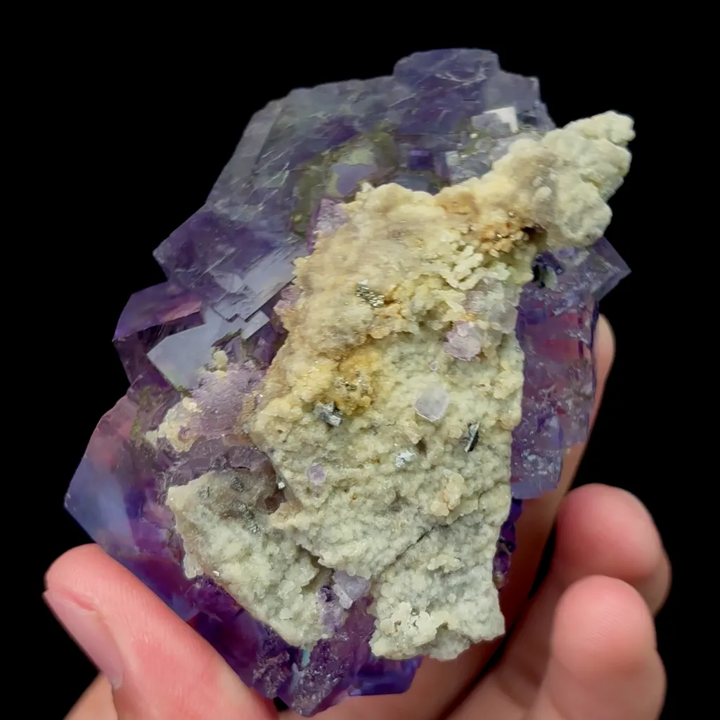 Natural Purple Fluorite and Bismuthinite Mineral Specimen,High Quality Specimen,YAO GANG XIAN,HUNAN,CHINA(80*55*42mm) - image 3