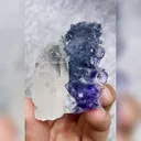 Natural Purple Fluorite and Bismuthinite Symbiosis 35*60*15MM - image 1