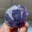 Natural Purple Fluorite and Bismuthinite Symbiosis comes from Yaogangxian,Hunan 45*50*45MM - image 1