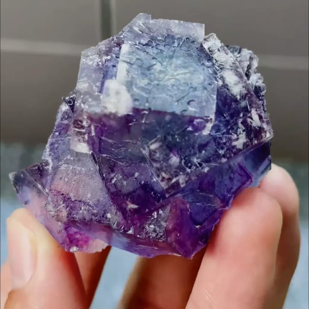 Natural Purple Fluorite and Bismuthinite Symbiosis comes from Yaogangxian,Hunan 45*50*45MM - image 4