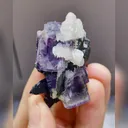 Natural Purple Fluorite and Calcite and Black Wolframite Symbiosis comes from Yaogangxian,Hunan 25*40*25MM - image 4