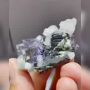 Natural Purple Fluorite and Calcite and Black Wolframite Symbiosis comes from Yaogangxian,Hunan 25*40*25MM - image 3