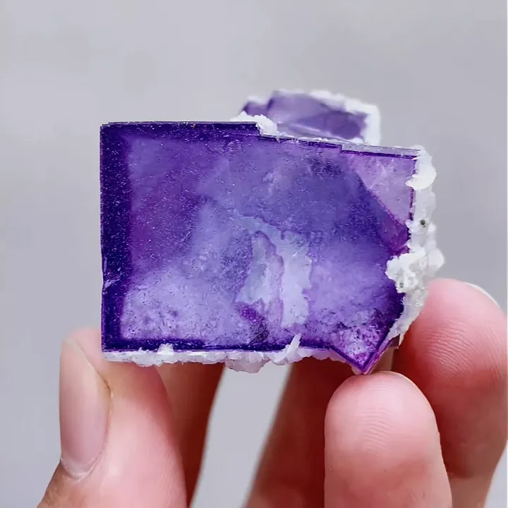 Natural Purple Fluorite and Calcite comes from Yaogangxian,Hunan 40*40*25MM - image 4