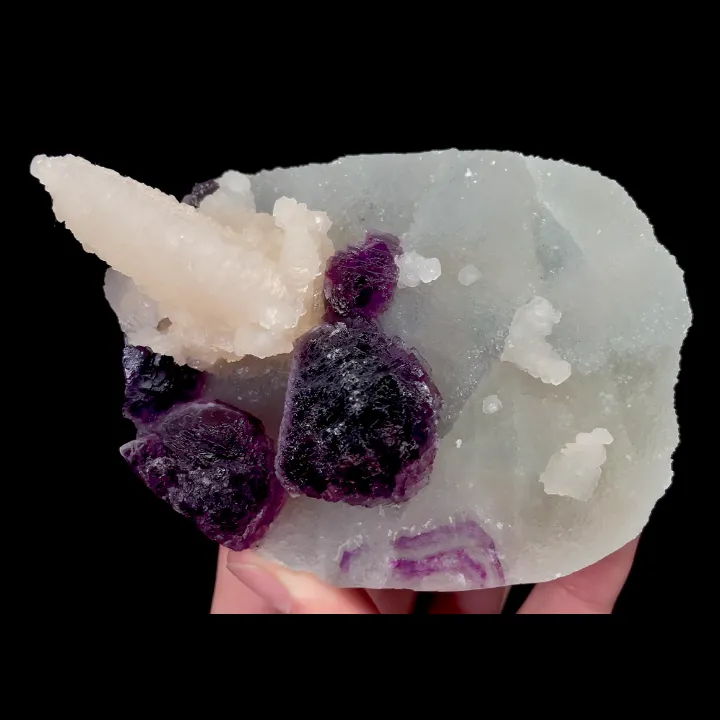 Natural Purple Fluorite and Calcite, Mineral Specimen:  Chenzhou,Hunan (110*80*45MM) image
