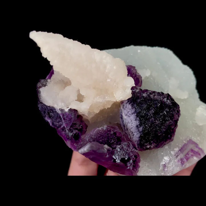 Natural Purple Fluorite and Calcite, Mineral Specimen:  Chenzhou,Hunan (110*80*45MM) - image 3