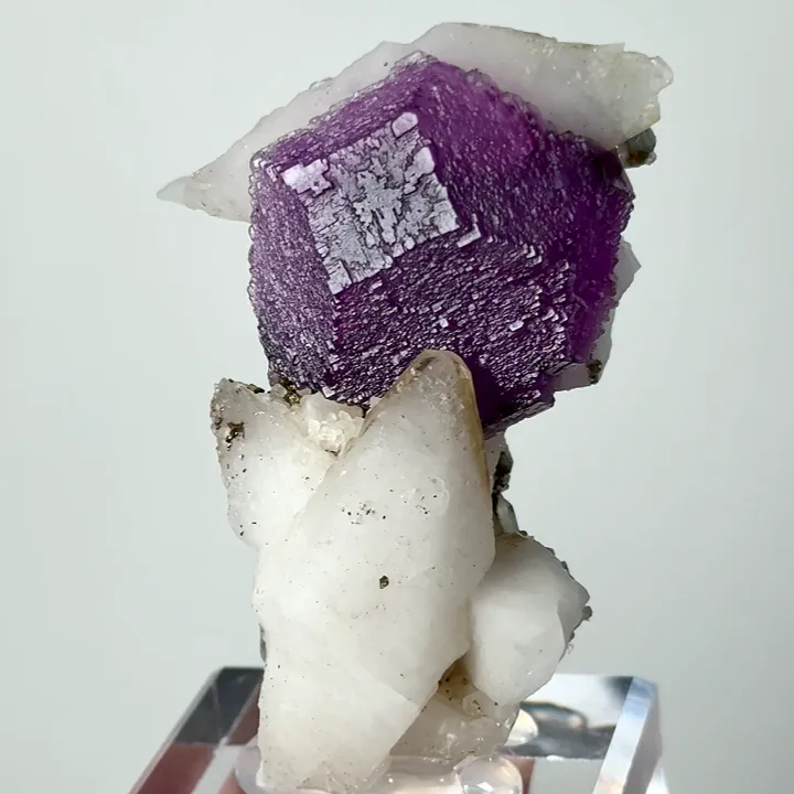 Natural purple Fluorite and Calcite, Mineral Specimen: Shangbao,Hunan (50*35*65MM) - image 3