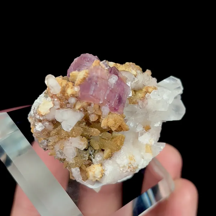 Natural Purple Fluorite and Calcite, Mineral Specimen:Daye,Hubei (40*30*25MM) - image 3