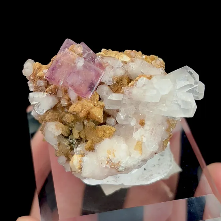 Natural Purple Fluorite and Calcite, Mineral Specimen:Daye,Hubei (40*30*25MM) - image 4