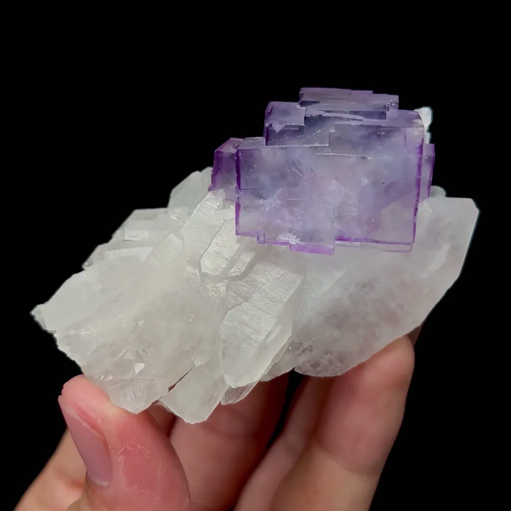 Natural Purple Fluorite and Calcite Mineral Specimen,High Quality Specimen,YAO GANG XIAN,HUNAN,CHINA(75*44*26mm) - image 4