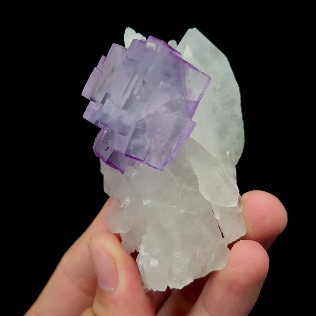 Natural Purple Fluorite and Calcite Mineral Specimen,High Quality Specimen,YAO GANG XIAN,HUNAN,CHINA(75*44*26mm) - image 3