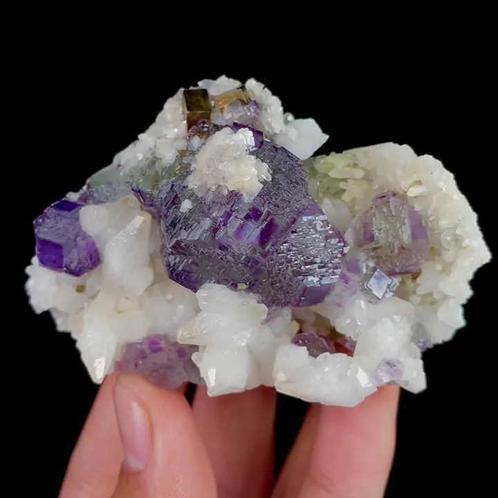 Natural Purple Fluorite and Calcite, Mineral Specimen:Shangbao,Hunan (75*45*30MM) - image 5