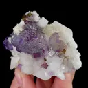 Natural Purple Fluorite and Calcite, Mineral Specimen:Shangbao,Hunan (75*45*30MM) - image 3
