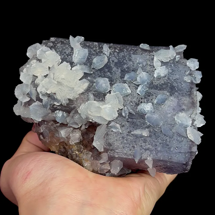 Natural Purple Fluorite and Calcite, Mineral Specimen:Xianghualing,Hunan (110*85*70MM) image