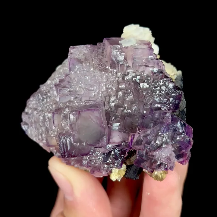 Natural Purple Fluorite and Calcite, Mineral Specimen:Yaogangxian,Hunan (55*55*35MM) - image 5