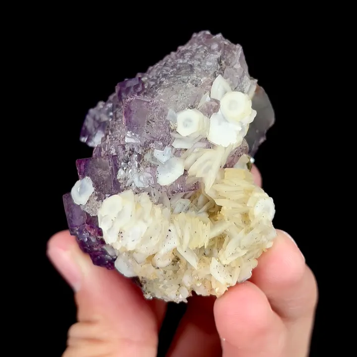Natural Purple Fluorite and Calcite, Mineral Specimen:Yaogangxian,Hunan (55*55*35MM) - image 4