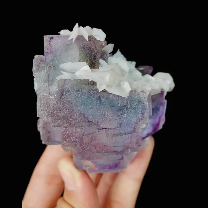 Natural Purple Fluorite and Calcite, Mineral Specimen:Yaogangxian,Hunan (70*65*55MM) image