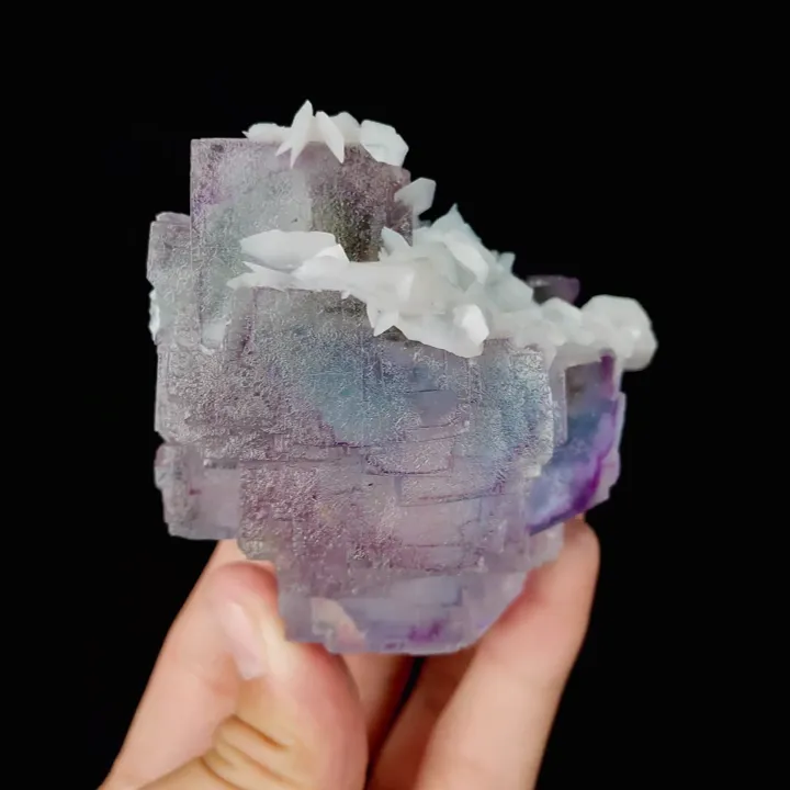 Natural Purple Fluorite and Calcite, Mineral Specimen:Yaogangxian,Hunan (70*65*55MM) - image 5