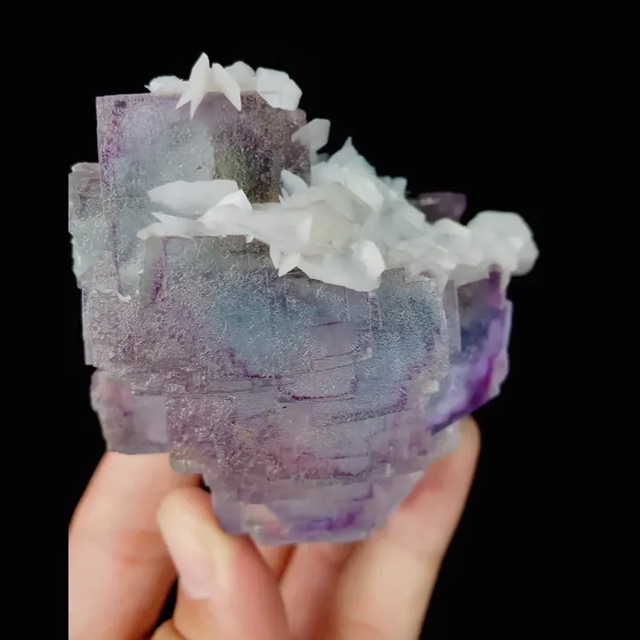 Natural Purple Fluorite and Calcite, Mineral Specimen:Yaogangxian,Hunan (70*65*55MM) - image 2