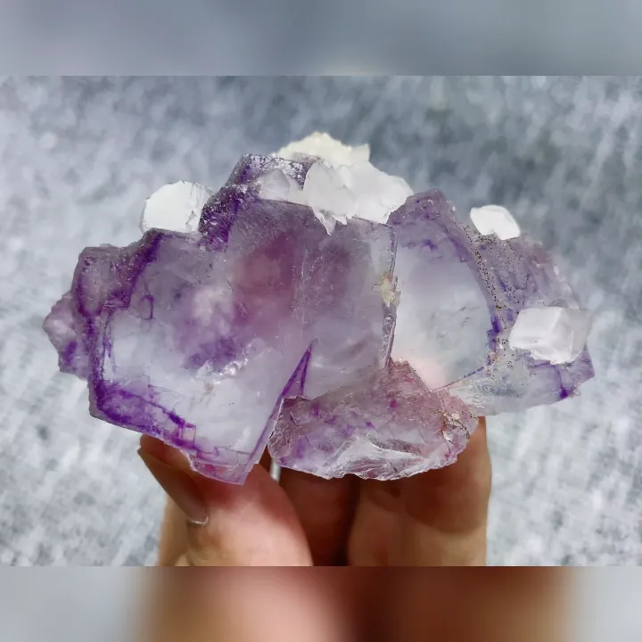 Natural Purple Fluorite and Calcite, Mineral Specimen:Yaogangxian,Hunan（80*30*45MM） - image 5