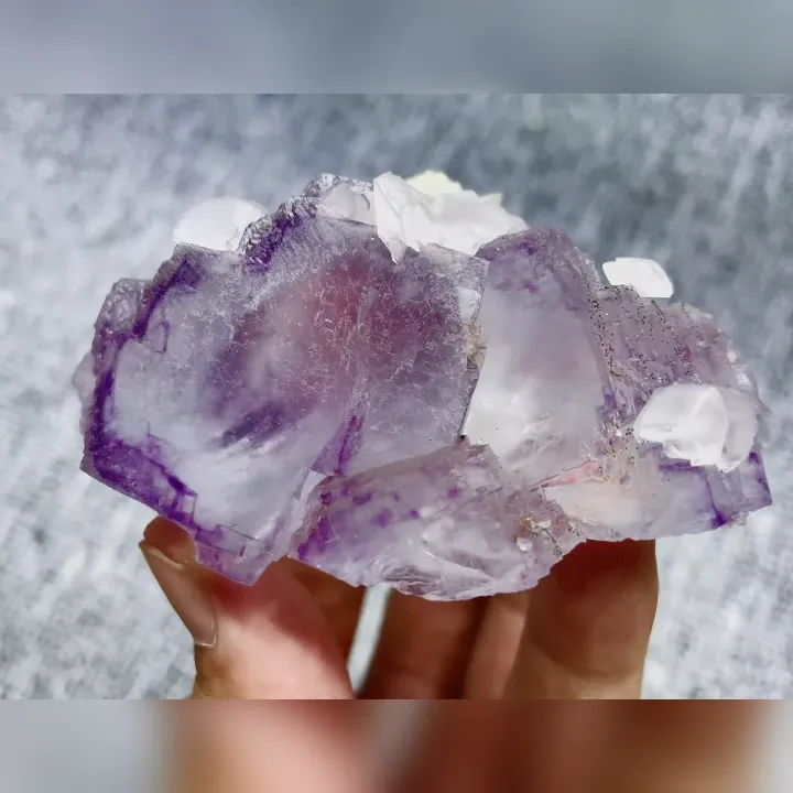 Natural Purple Fluorite and Calcite, Mineral Specimen:Yaogangxian,Hunan（80*30*45MM） - image 4
