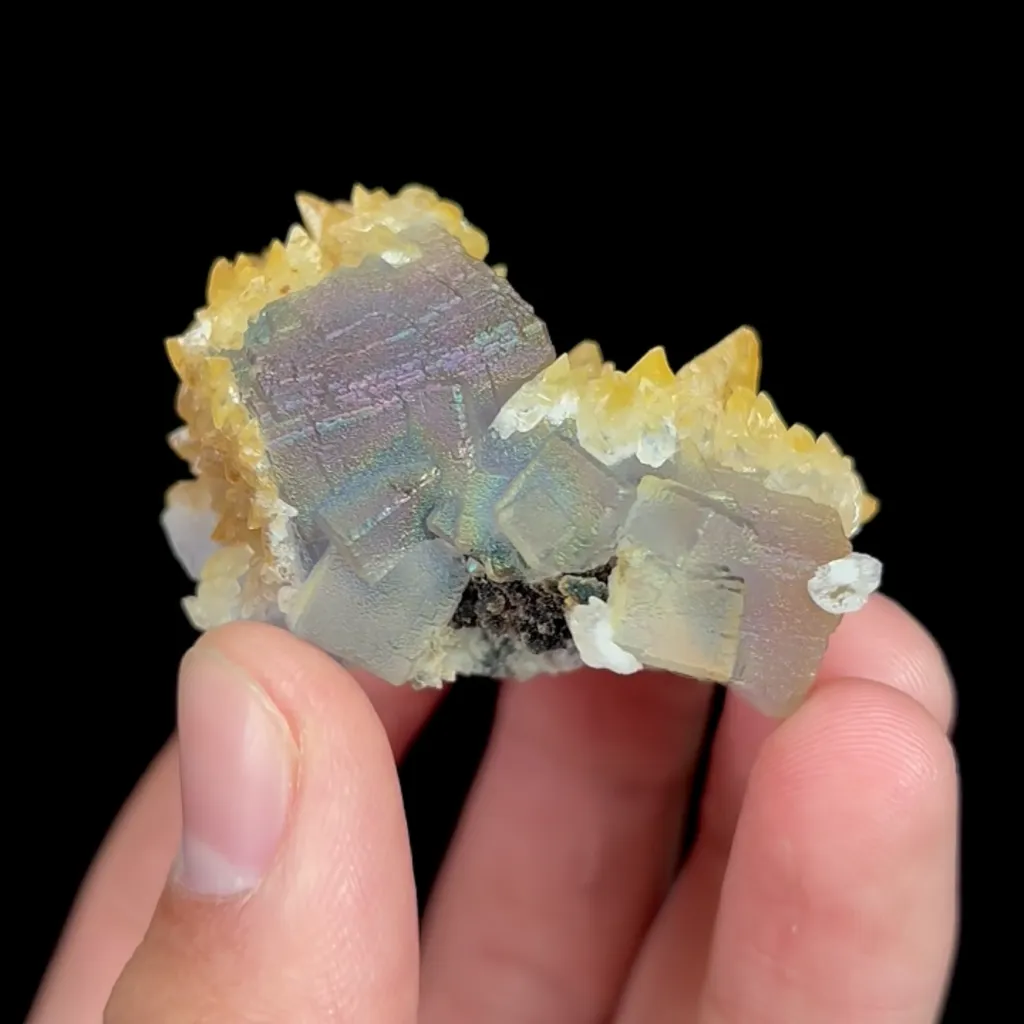 Natural Purple Fluorite and Calcite, Mineral Specimen:Yunnan,China (40*30*25MM) - image 2