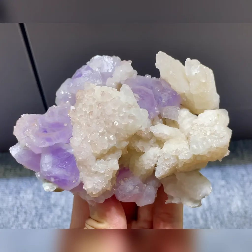 Natural Purple Fluorite and Calcite Symbiosis comes from Anhui,China 110*80*50MM image
