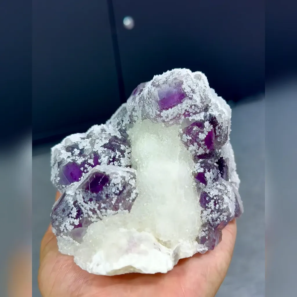 Natural Purple Fluorite and Calcite Symbiosis comes from De'an,Jiangxi 120*100*75MM - image 3