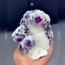 Natural Purple Fluorite and Calcite Symbiosis comes from De'an,Jiangxi 120*100*75MM - image 1
