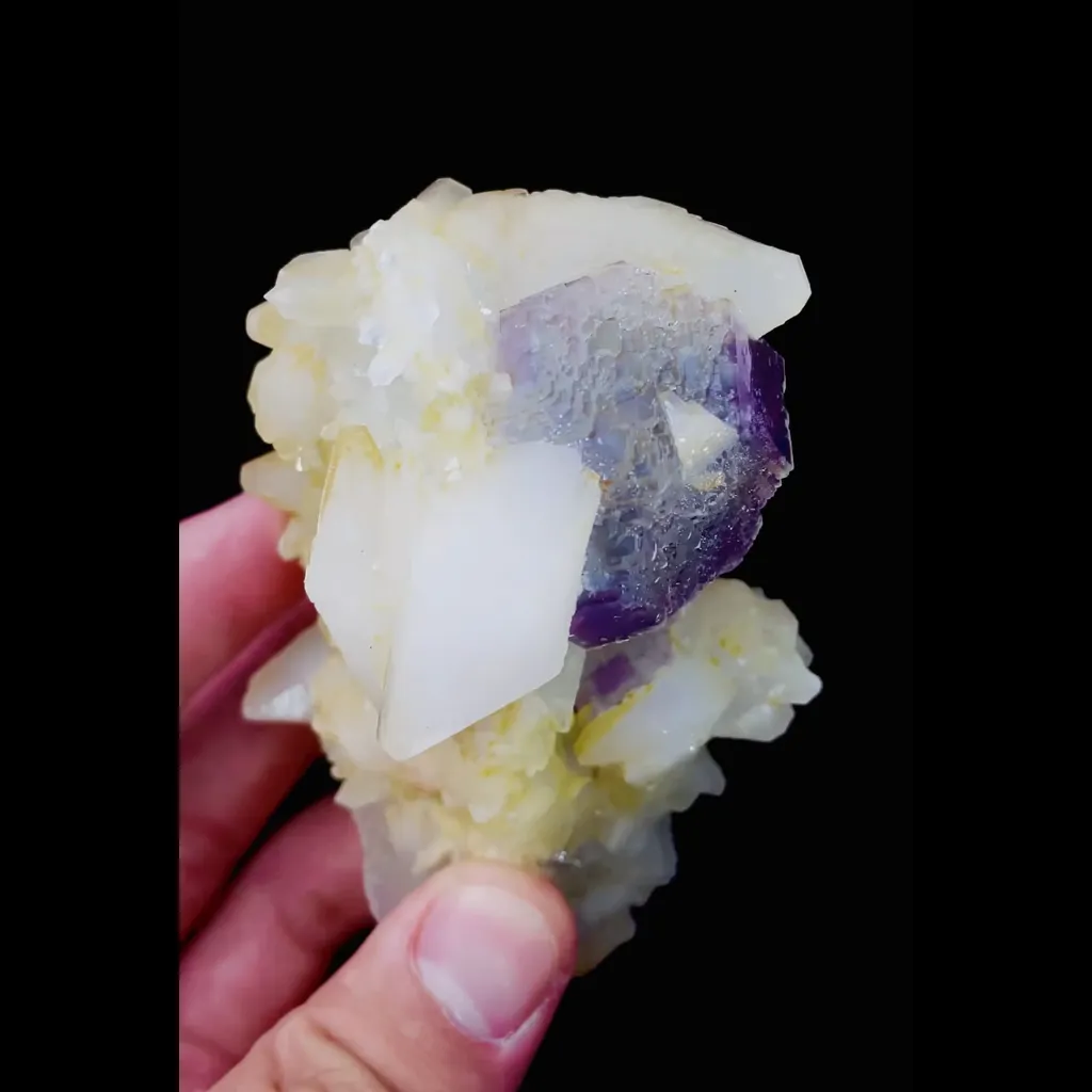 Natural Purple Fluorite and Calcite Symbiosis comes from Shangbao,Hunan 50*90*55MM - image 4